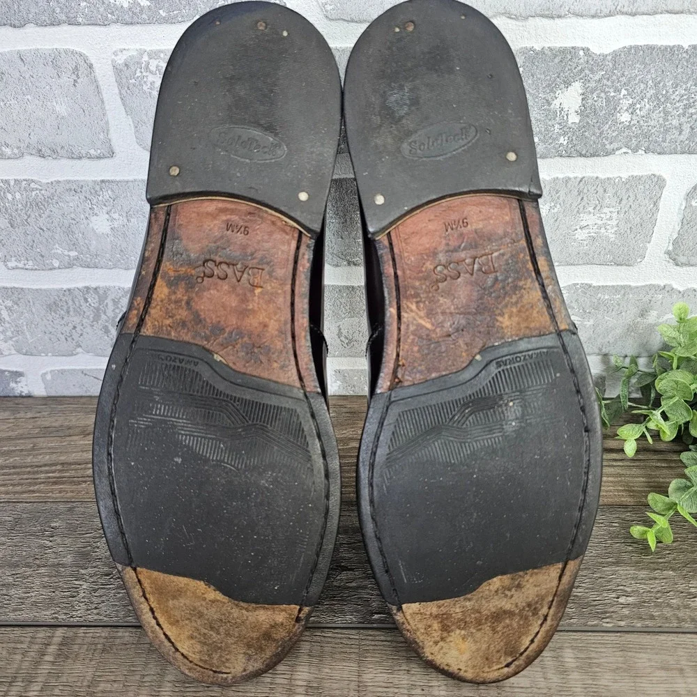 Vintage G.H. Bass Weejuns Logan Oxblood Penny Loafers Men's 9.5M Brazil 9206